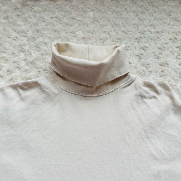 TALBOTS Womens Ivory Cotton Layering Classic Turtleneck Sz Medium - Picture 5 of 8